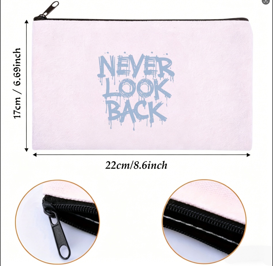 1PC 라이트 블루 드리핑 네버 룩 백 텍스트 캔버스  - Skincare Quote 리뷰 및 가격